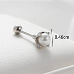 Silver color / 1 Piece Simple Series Titanium Steel Silver Color Women's Stud Earrings 